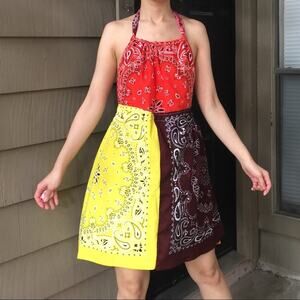 Handmade Bandana Halter Dress-ZA4
